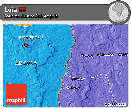Political 3D Map of Luia