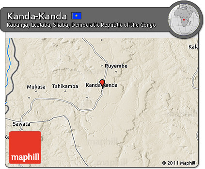 Shaded Relief 3D Map of Kanda-Kanda