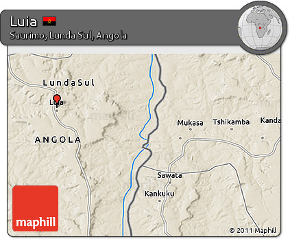 Shaded Relief 3D Map of Luia