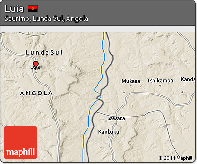 Shaded Relief 3D Map of Luia