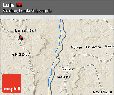 Shaded Relief 3D Map of Luia