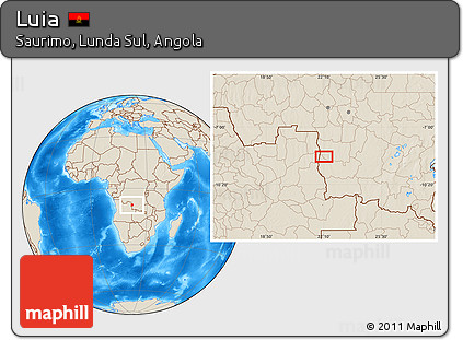 Shaded Relief Location Map of Luia