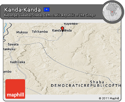 Shaded Relief Panoramic Map of Kanda-Kanda