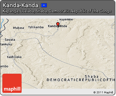 Shaded Relief Panoramic Map of Kanda-Kanda
