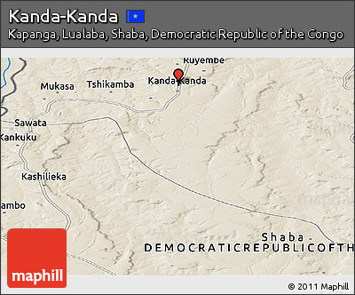 Shaded Relief Panoramic Map of Kanda-Kanda