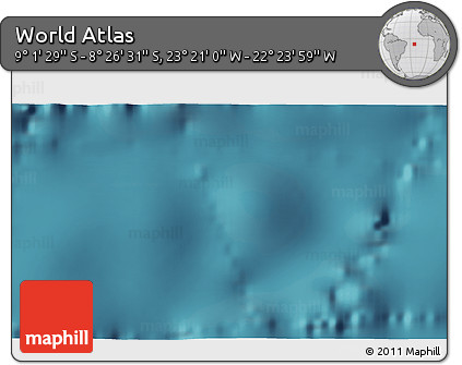 Satellite 3D Map of the Area around 8° 44' 0" S, 22° 52' 30" W