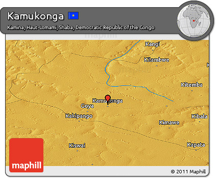 Physical Panoramic Map of Kamukonga