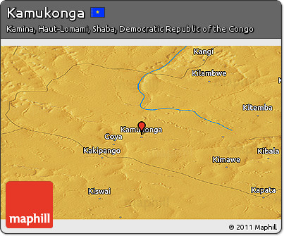 Physical Panoramic Map of Kamukonga