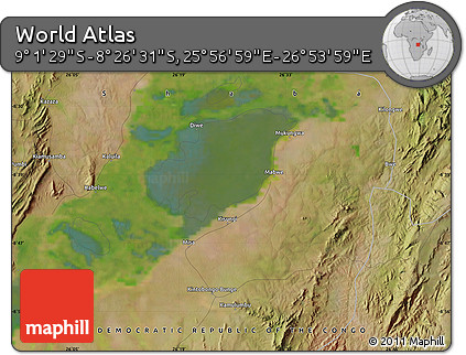 Satellite Map of the Area around 8° 44' 0" S, 26° 25' 29" E