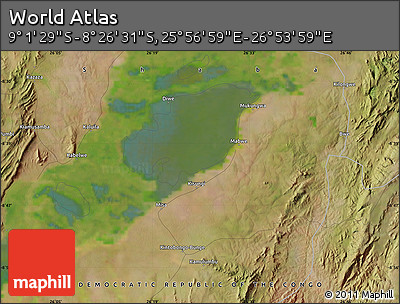 Satellite Map of the Area around 8° 44' 0" S, 26° 25' 29" E