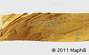 Physical Panoramic Map of the area around 8° 44' 0" S, 27° 16' 29" E