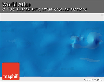 Physical 3D Map of the Area around 8° 44' 0" S, 27° 7' 30" W
