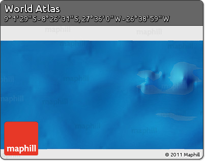 Physical 3D Map of the Area around 8° 44' 0" S, 27° 7' 30" W