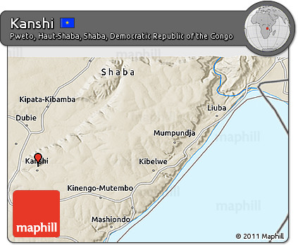Shaded Relief 3D Map of Kanshi