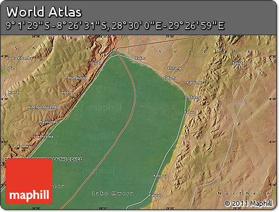 Satellite Map of the Area around 8° 44' 0" S, 28° 58' 30" E