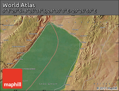Satellite Map of the Area around 8° 44' 0" S, 28° 58' 30" E