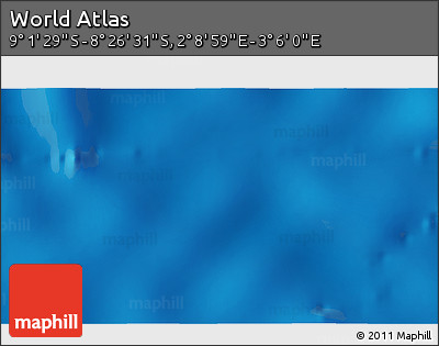 Physical 3D Map of the Area around 8° 44' 0" S, 2° 37' 30" E