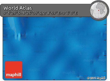 Physical Map of the Area around 8° 44' 0" S, 2° 37' 30" E