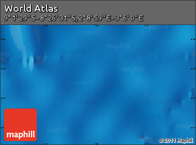 Physical Map of the Area around 8° 44' 0" S, 2° 37' 30" E