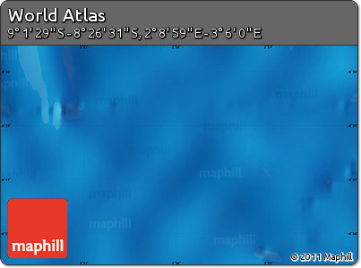 Physical Map of the Area around 8° 44' 0" S, 2° 37' 30" E