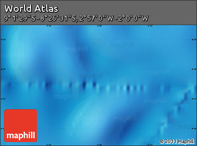 Physical Map of the Area around 8° 44' 0" S, 2° 28' 30" W