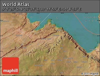Satellite Map of the Area around 8° 44' 0" S, 30° 40' 29" E