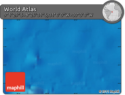 Physical Map of the Area around 8° 44' 0" S, 30° 31' 29" W