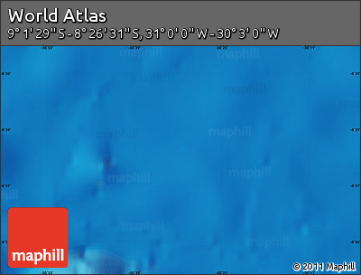 Physical Map of the Area around 8° 44' 0" S, 30° 31' 29" W