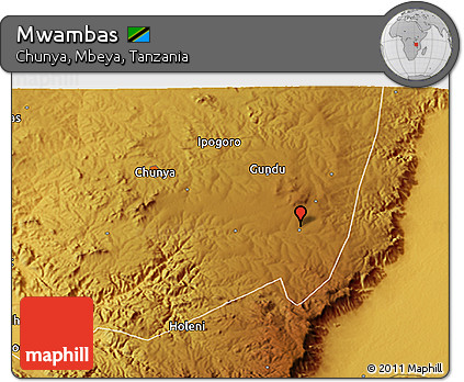 Physical 3D Map of Mwambas