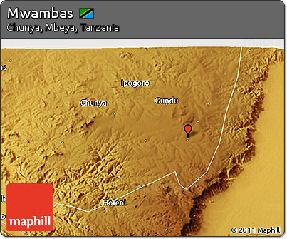Physical 3D Map of Mwambas