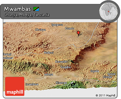 Satellite Panoramic Map of Mwambas