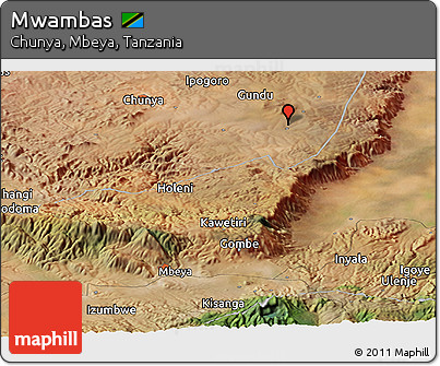 Satellite Panoramic Map of Mwambas