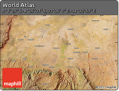 Satellite Map of the Area around 8° 44' 0" S, 34° 4' 30" E