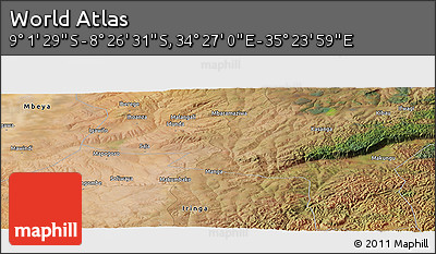 Satellite Panoramic Map of the Area around 8° 44' 0" S, 34° 55' 29" E