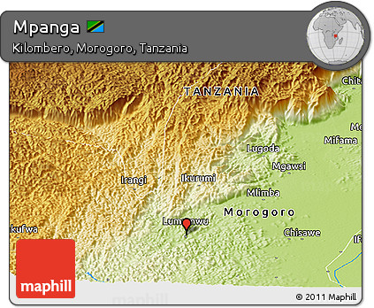 Physical Panoramic Map of Mpanga