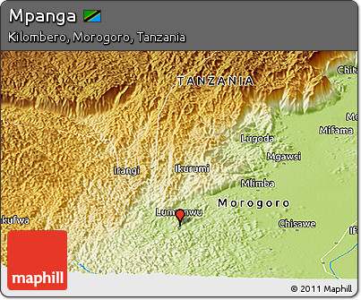 Physical Panoramic Map of Mpanga