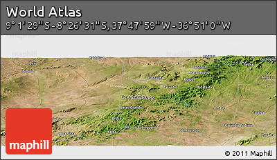 Satellite Panoramic Map of the Area around 8° 44' 0" S, 37° 19' 30" W