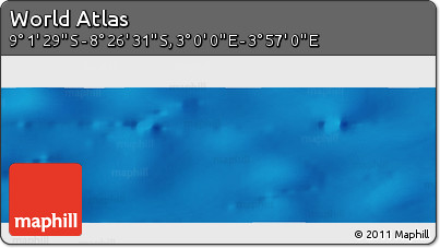 Shaded Relief Panoramic Map of the Area around 8° 44' 0" S, 3° 28' 30" E