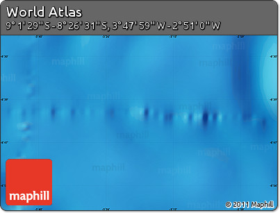 Physical Map of the Area around 8° 44' 0" S, 3° 19' 30" W