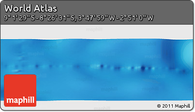 Physical Panoramic Map of the Area around 8° 44' 0" S, 3° 19' 30" W