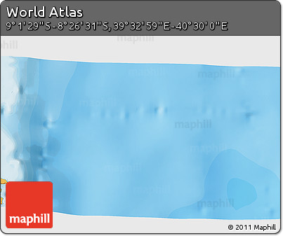 Political 3D Map of the Area around 8° 44' 0" S, 40° 1' 29" E