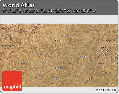 Satellite 3D Map of the Area around 8° 44' 0" S, 40° 43' 30" W