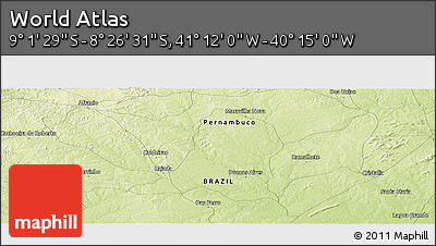 Physical Panoramic Map of the Area around 8° 44' 0" S, 40° 43' 30" W