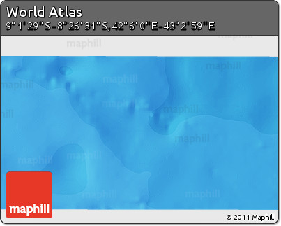 Political 3D Map of the Area around 8° 44' 0" S, 42° 34' 30" E