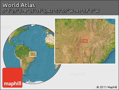 Satellite Location Map of the Area around 8° 44' 0" S, 42° 25' 29" W