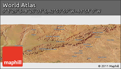 Satellite Panoramic Map of the Area around 8° 44' 0" S, 42° 25' 29" W