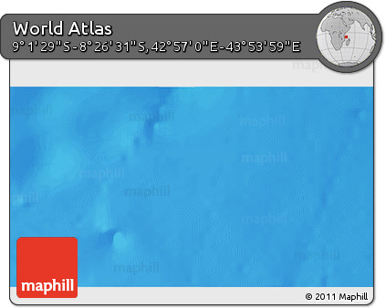 Shaded Relief 3D Map of the Area around 8° 44' 0" S, 43° 25' 29" E