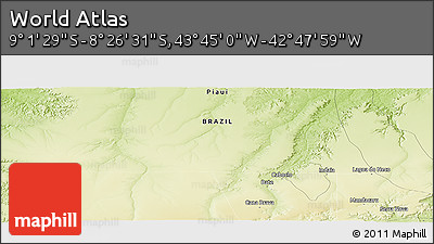 Physical Panoramic Map of the Area around 8° 44' 0" S, 43° 16' 29" W