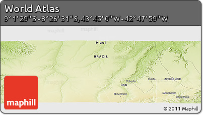 Physical Panoramic Map of the Area around 8° 44' 0" S, 43° 16' 29" W