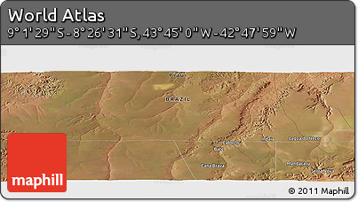 Satellite Panoramic Map of the Area around 8° 44' 0" S, 43° 16' 29" W